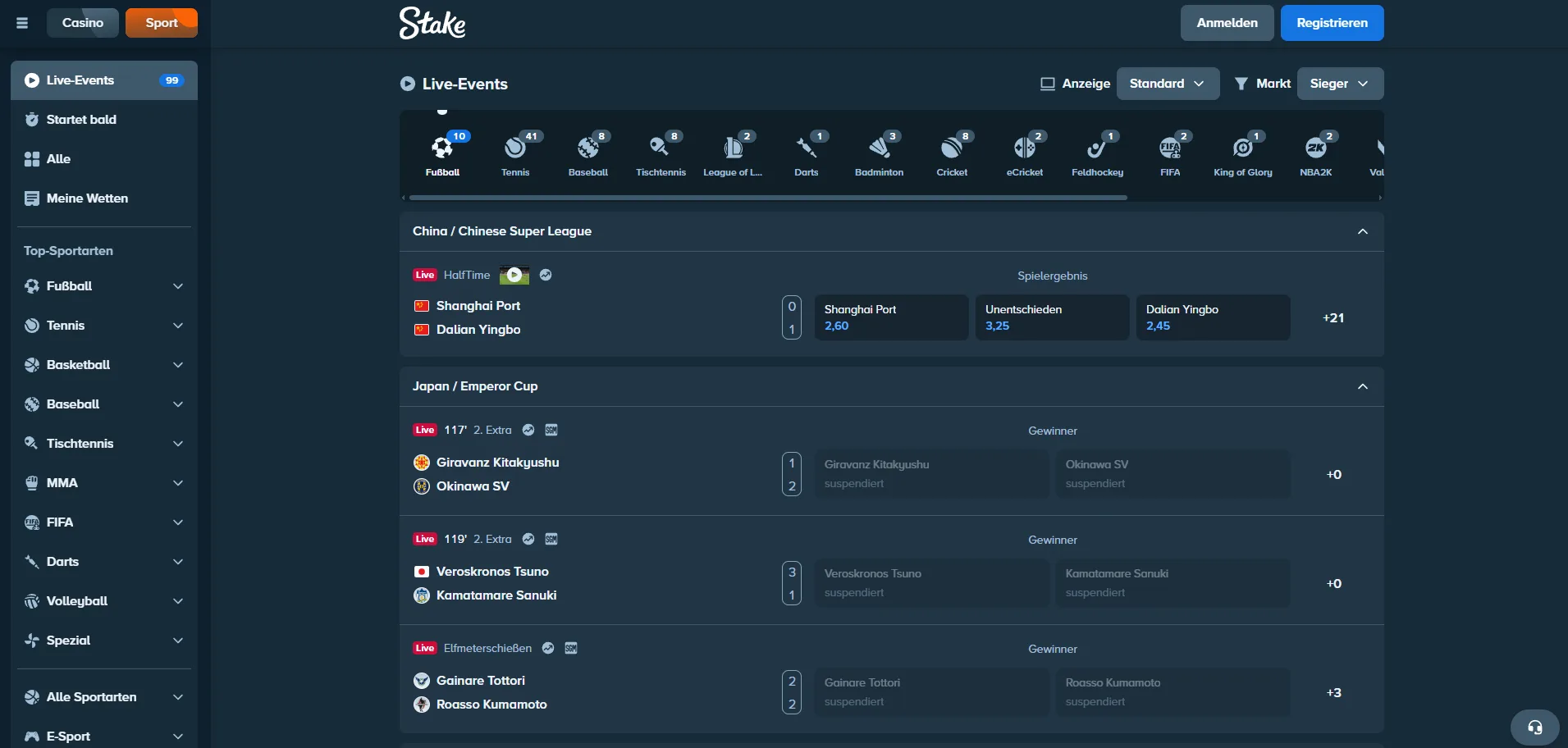 Stake Casino Spiele